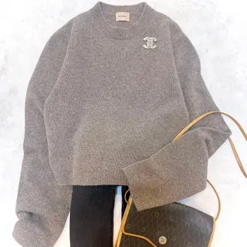 새상품급 THE SHISHIKUI 시시쿠이 울 캐시미어 크루넥 니트 모카