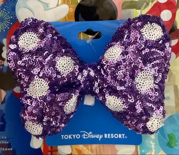 디즈니 리조트 미니 헤어 포니 머리끈 퍼플 보라색