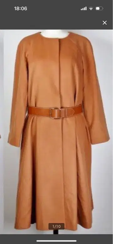 하자품 폭시 캐시미어 100 카멜 롱 코트 벨트 포함