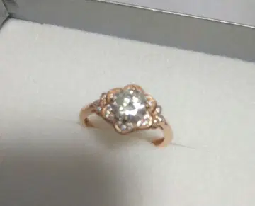 R.made 초롱꽃 반지 화이트 모이사나이트 프리 사이즈 반지