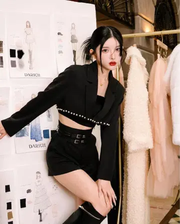 Darich 펄 헴 숏 자켓