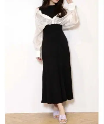 MERCURYDUO 2WAY 셔츠 원피스 블랙