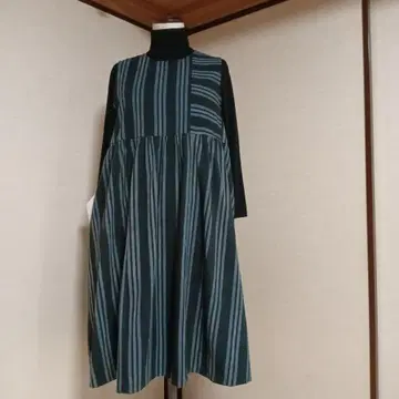 빈티지 원단 네이비 나염 스트라이프 철색X블루 계열X그레이 계열