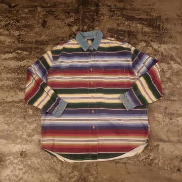 COUNTY SEAT 데님 배색 멀티 보더 셔츠 홍콩제 L 4799