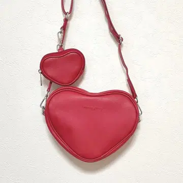 merry jenny 더블 하트 숄더백 레드