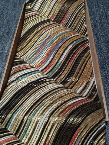 후쿠로 오비 육통 블랙 베이스 기리하메류스이 문양 금실 순수 실크