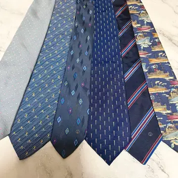 dunhill 네이비 계열 넥타이 6개 묶음 판매 브랜드 넥타이 모음