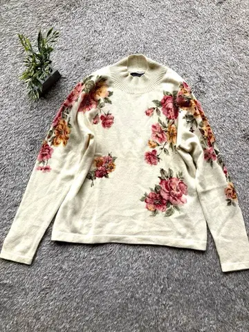 chamois 샤미 캐시미어 100 비즈 자수 꽃무늬