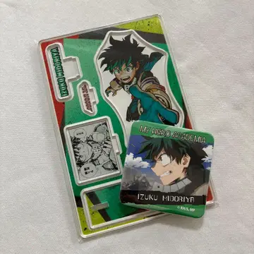 나의 히어로 아카데미아 디오라마 피규어 & 스퀘어 캔뱃지 미도리야 이즈쿠