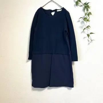 deux C 드세 절개 원피스 네이비 백리본 일본제