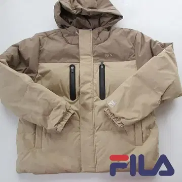 FILA/휠라 L 사이즈 후드 부착 다운 자켓 원포인트 자수