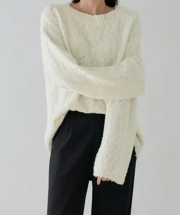 crewre 크루레 로빙 슬라브 루즈 니트 ecru 3