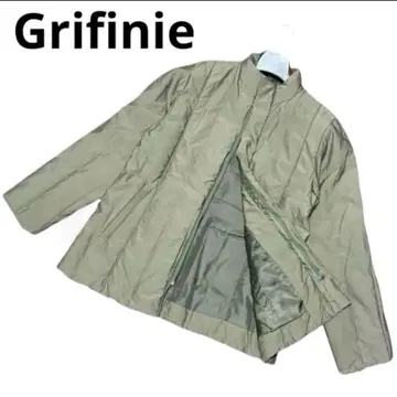레어 새상품급 Grifinie 다운 코트 카키 퀼팅 프리 사이즈