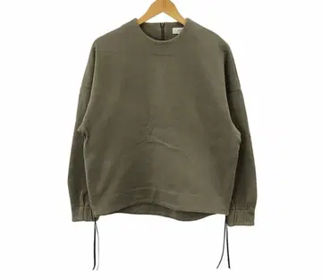 HYKE 카키 코튼 사이드 지퍼 풀오버