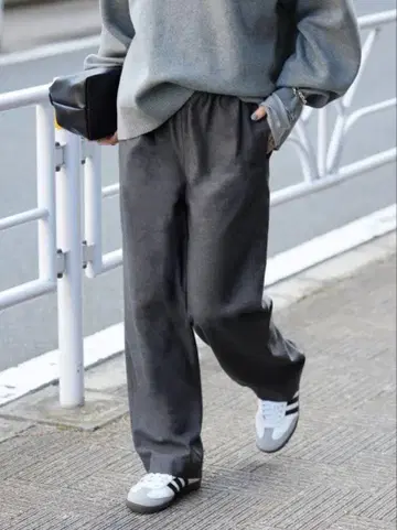 SLOBE IENA 울 혼방 드로스트 이지 슬랙스