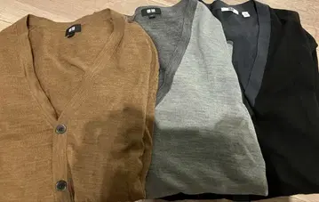 [ 즉시 발송 ] 유니클로 메리노 V넥 가디건 3장 세트