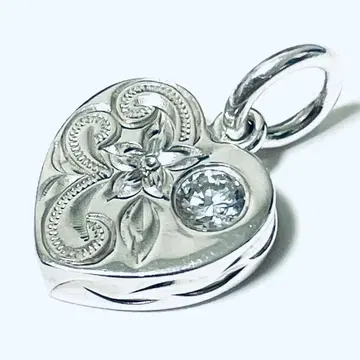 하와이안 주얼리 꽃 모티브 실버 펜던트 탑 A