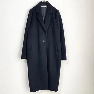 번브리즈 울 롱 코트 블랙 싱글 가을/겨울 오피카지 깔끔한