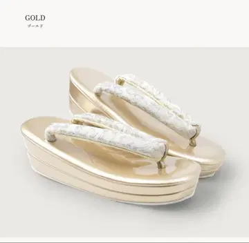 골드 일본 의류 조리 당초 무늬 하나오 2단 M 사이즈