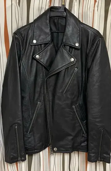 BLUE TORNADO 블랙 더블 라이더 자켓