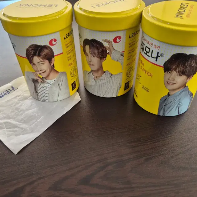 BTS 레모나 캔 3개 (RM J-Hope SUGA)