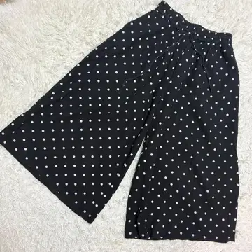 SUN VALLEY 선밸리 이지 와이드 팬츠 도트 무늬 블랙 ( M )