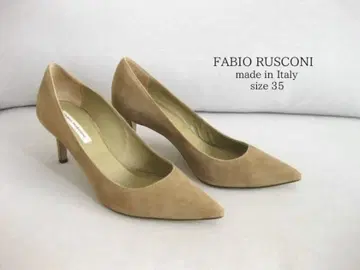 파비오 루스코니 힐 펌프스 스웨이드 35 베이지 이탈리아제