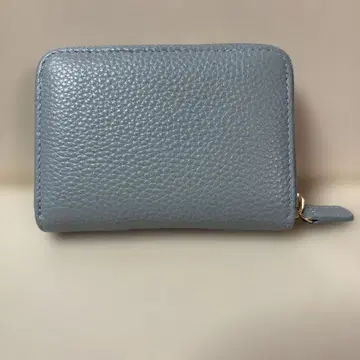 블루 접이식 지갑 골드 지퍼