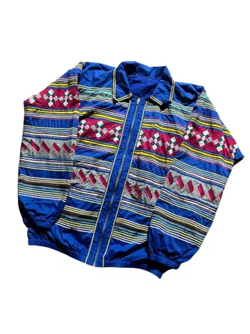 퀼트 보더 무늬 자켓 오버 사이즈 구제 의류 L 정도