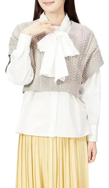 snidel 보타이 베스트 포함 리본 셔츠 택 포함 새상품