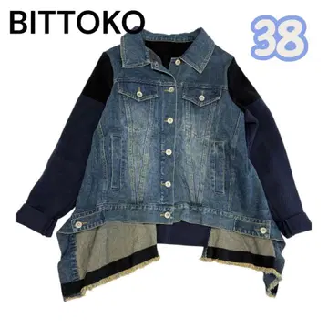 BITTOKO 비트코 데님 니트 블루종 자켓 변형 이소재 절개