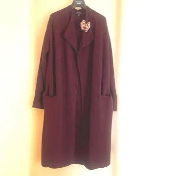 theory 버건디 니트 롱 코트 사이드 포켓 S