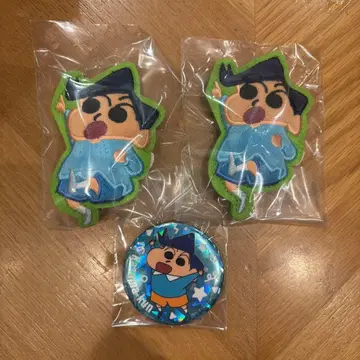 짱구는 못말려(크레용 신짱) 카자마 군 아플리케 배지 캔뱃지 세트