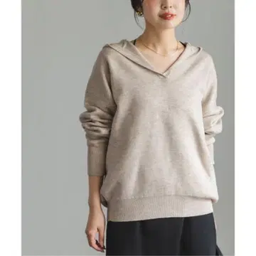 [ 새상품급 ] 노블 접결 턱편직 후드 풀오버 내추럴