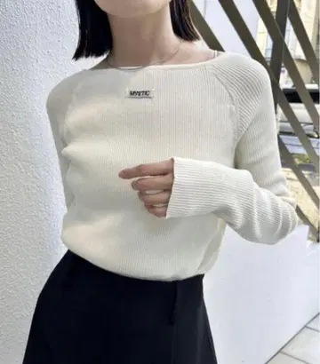 mystic 크루 리브 니트