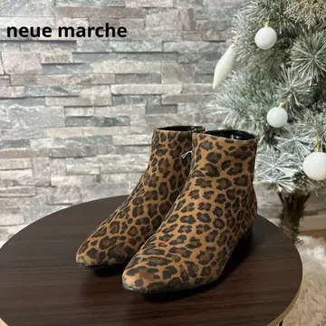 노이에 마르쉐 21.0-21.5 레오파드 부츠 천연 글리터 새상품
