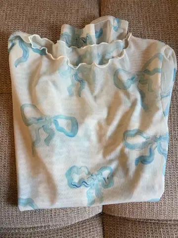 Poppy BABY BLUE RIBBON SEE-THROUGH TOPS