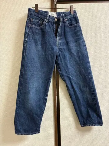 YAECA 다크 블루 데님 와이드 스트레이트 팬츠