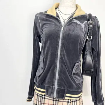 y2k 00s PUMA 레어 빅 로고 자수 벨로아 트랙 자켓