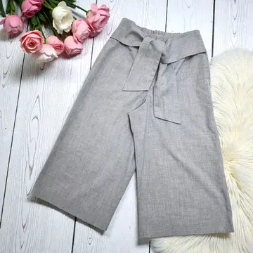 로페피크닉 가우초 팬츠 38 그레이 계열 얇은 소재 깔끔한 와이드 실루엣