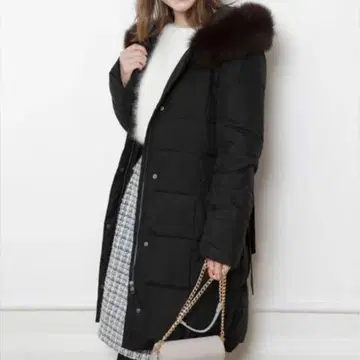 택 포함 Rirandture 퍼 포함 다운 코트 2way 블랙