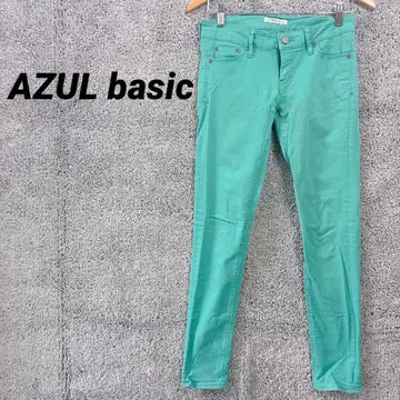 221 아줄 스키니 팬츠 하의 작음 봄/가을/겨울 그린 캐주얼 무지