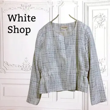 [ 화이트 샵 ] 노카라 자켓 트위드 [ M ] 화이트 졸업식 입학식