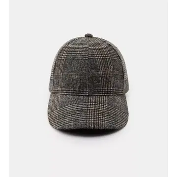 ZARA 2025AW 울 체크 무늬 캡