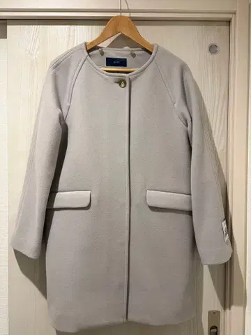 SHIPS 그레이 라운드넥 롱 코트