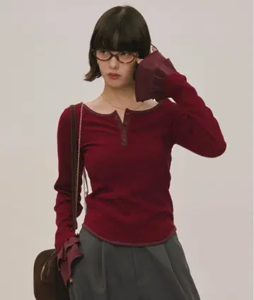 loin nuit 벨 슬리브 리브 상의 보르도