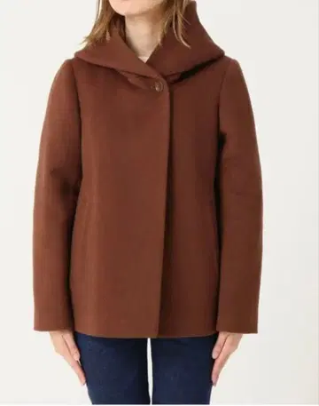 [ 저널 스탠다드 ] 후드 부착 울 코트 S 브라운