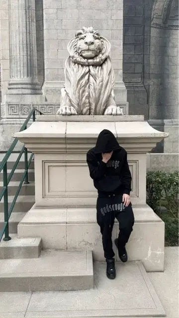 godsavoge 후드 부착 후드티와 팬츠 세트