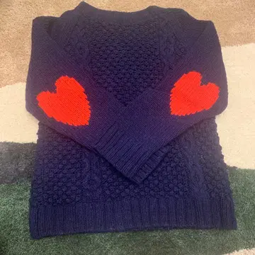 HEART ELBOW MILKFED. 밀크페도 니트 네이비