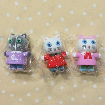 yumi kitagishi 하얀 고양이와 친구들 피규어 컬렉션 3체